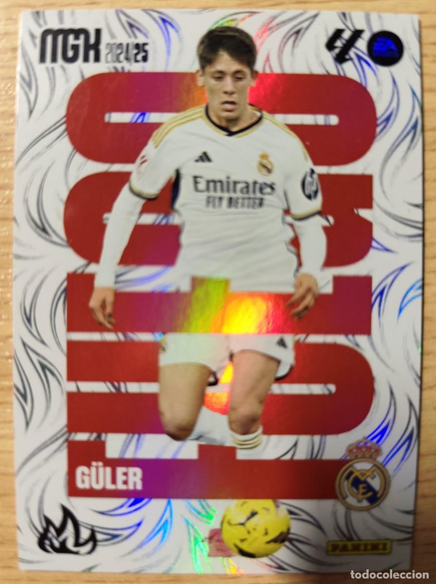 Cromos de f&uacute;tbol: CARD FOOTBALL 380 GULER REAL MADRID FUEGO PANINI LIGA MGK MEGACRACKS 24 25 2024 2025