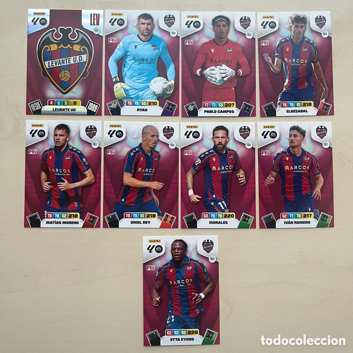 Cromos de f&uacute;tbol: Lote 9 cartas Levante Adrenalyn XL 2025-26