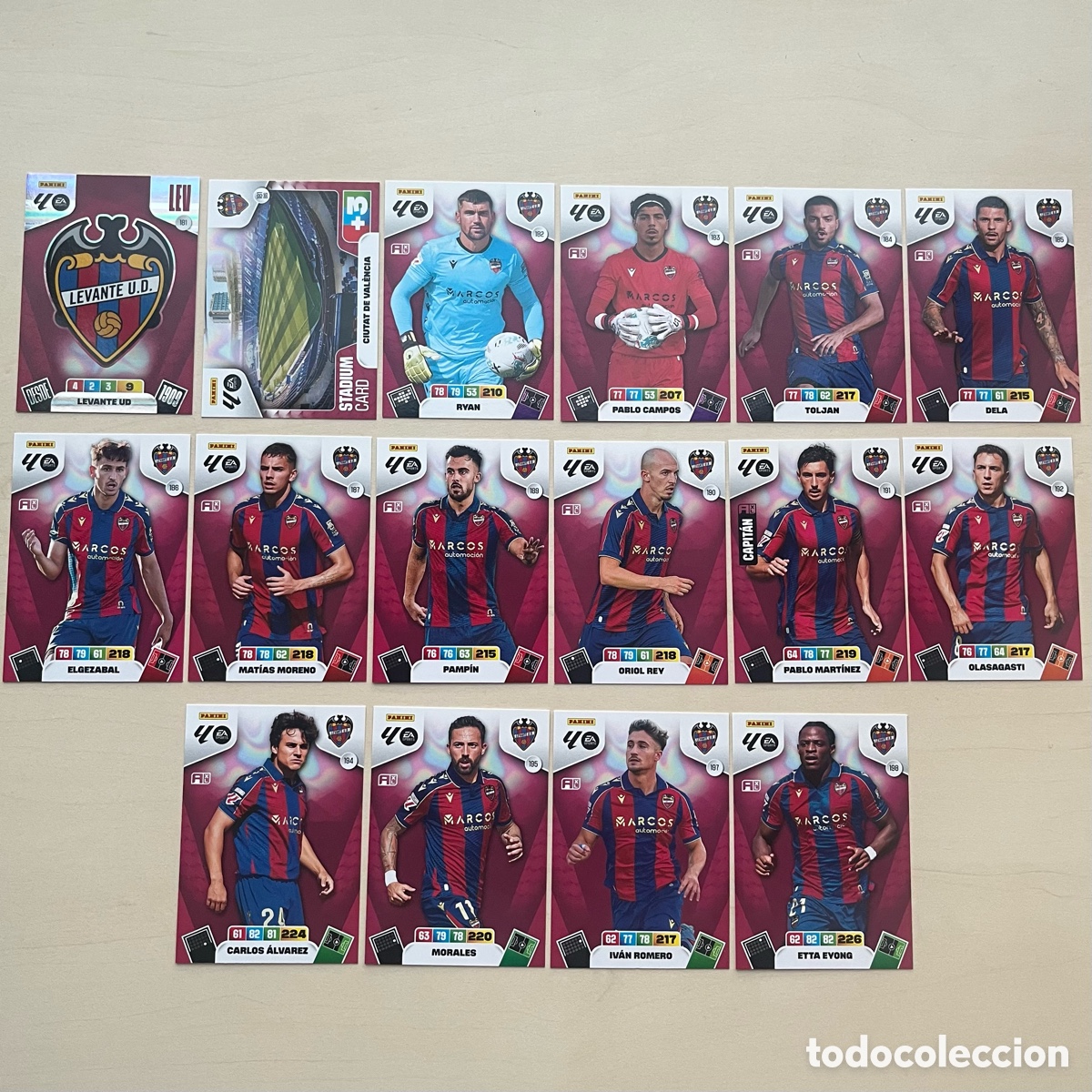 Cromos de f&uacute;tbol: Lote 16 cartas Levante Adrenalyn XL 2025-26