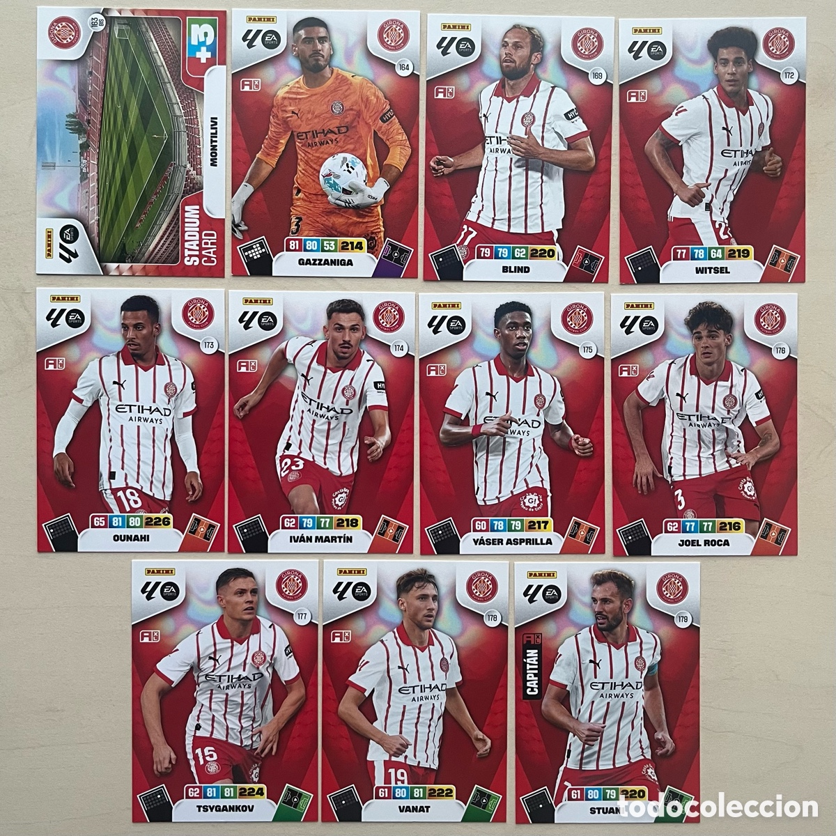 Cromos de f&uacute;tbol: Lote 11 cartas Girona Adrenalyn XL 2025-26