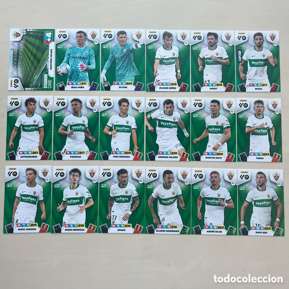 Cromos de f&uacute;tbol: Lote 18 cartas Elche Adrenalyn XL 2025-26