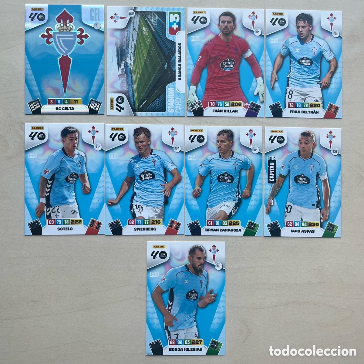 Cromos de f&uacute;tbol: Lote 9 cartas Celta Adrenalyn XL 2025-26