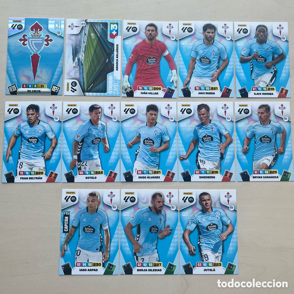 Football Stickers: Lote 13 cartas Celta Adrenalyn XL 2025-26