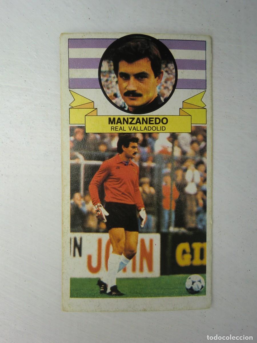 Cromos de f&uacute;tbol: Cromo de f&uacute;tbol LIGA ESTE 85-86 1985-1986: MANZANEDO (Valladolid), versi&oacute;n doble imagen