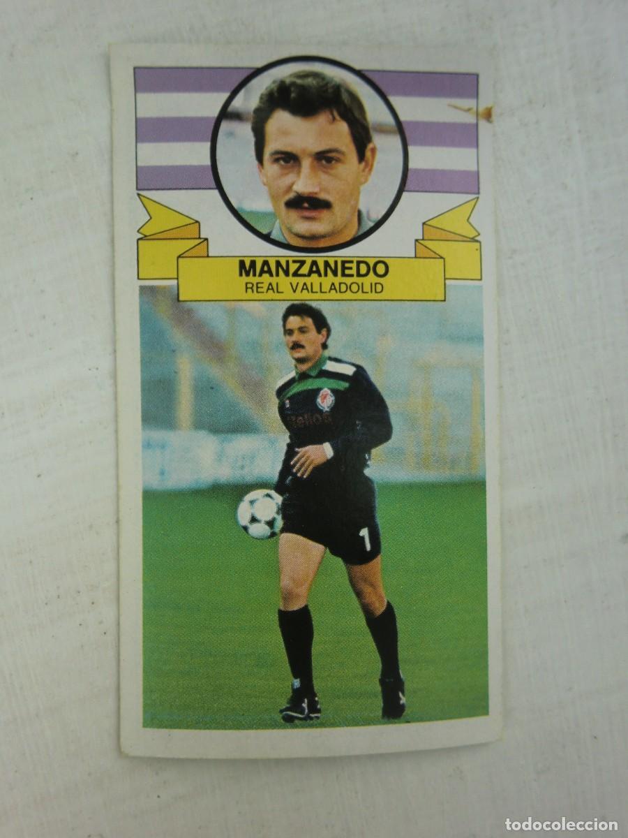 Cromos de f&uacute;tbol: Cromo de f&uacute;tbol LIGA ESTE 85-86 1985-1986: MANZANEDO (Valladolid), versi&oacute;n doble imagen