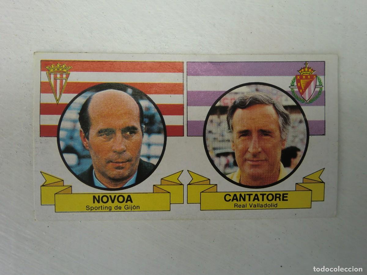 Cromos de f&uacute;tbol: Cromo de f&uacute;tbol LIGA ESTE 85-86 1985-1986: Entrenadores NOVOA / CANTATORE, versi&oacute;n doble imagen