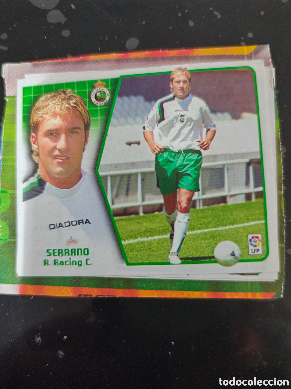 Cromos de f&uacute;tbol: Serrano coloca Racing Santander este 2005-2006 recortado