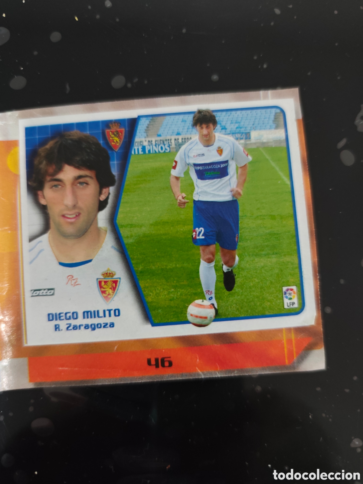 Cromos de f&uacute;tbol: Diego milito fichaje 46 Zaragoza este 2005-2006 recortado