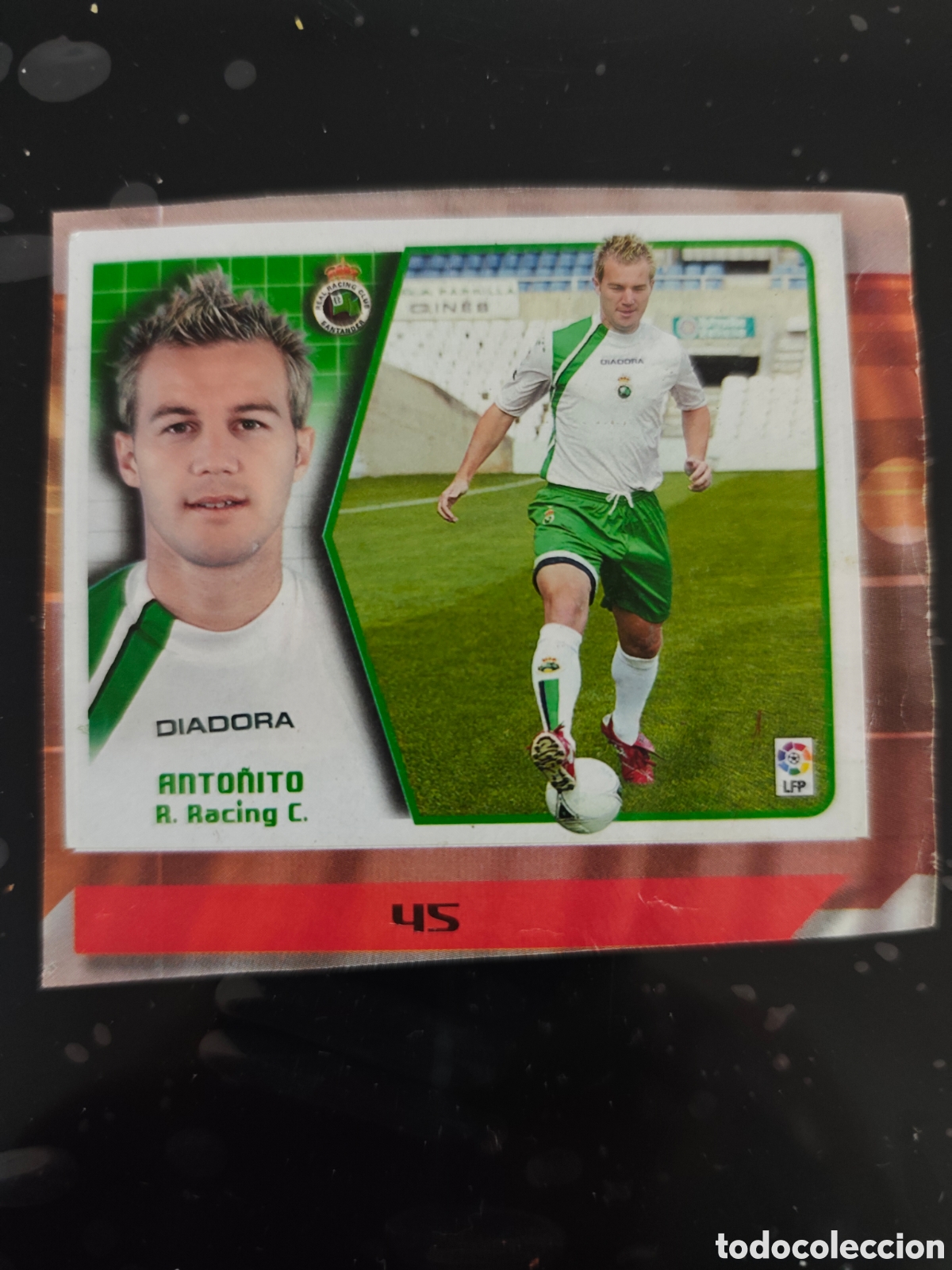 Cromos de f&uacute;tbol: Anto&ntilde;ito fichaje 45 Racing de Santander este 2005-2006 recortado