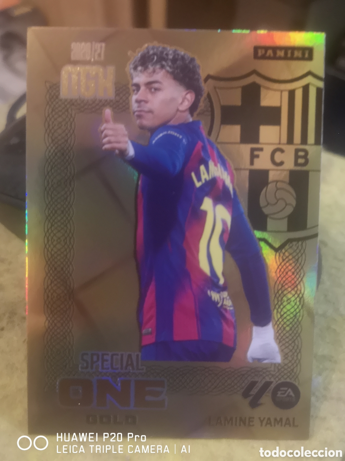 Cromos de f&uacute;tbol: LAMINE YAMAL SPECIAL ONE GOLD MEGACRACKS 2026-27 BARCELONA