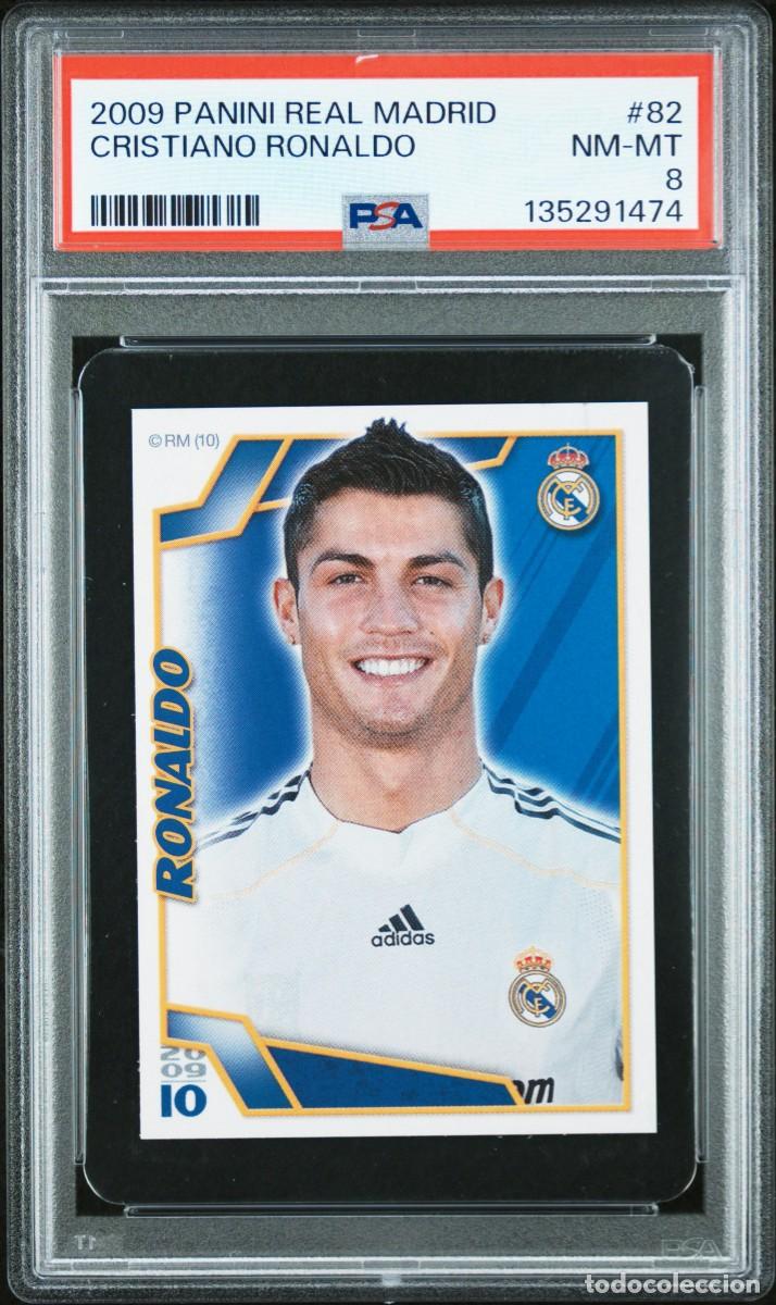 Cromos de f&uacute;tbol: Rookie Cristiano Ronaldo #82 Real Madrid Panini 2009 2010 PSA 8