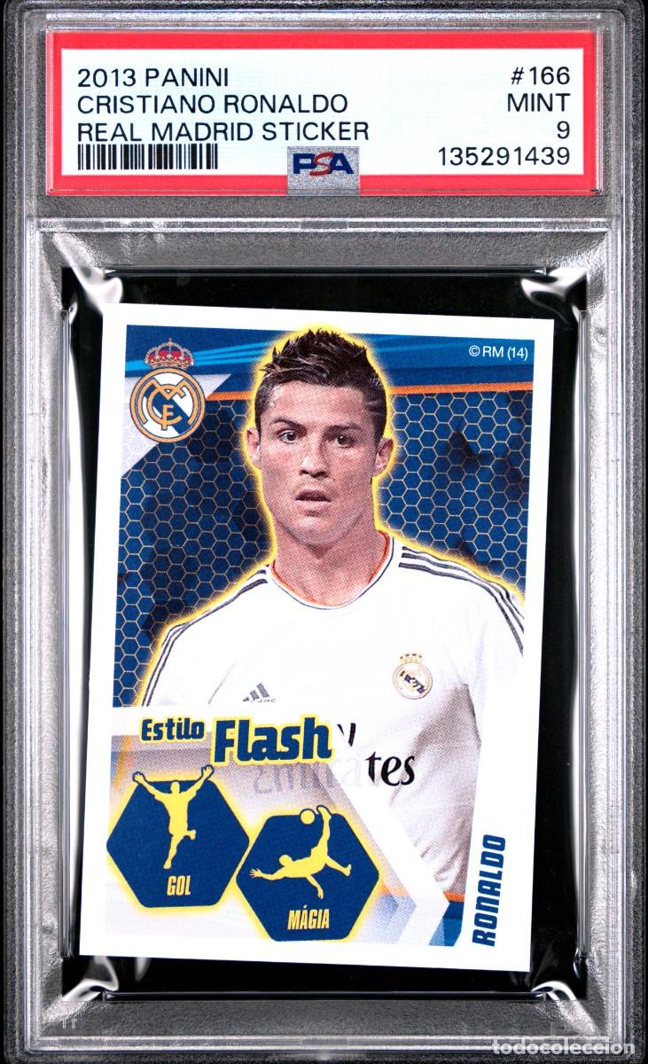 Cromos de f&uacute;tbol: Cristiano Ronaldo #166 Panini Real Madrid Sticker 2013 14 PSA 9