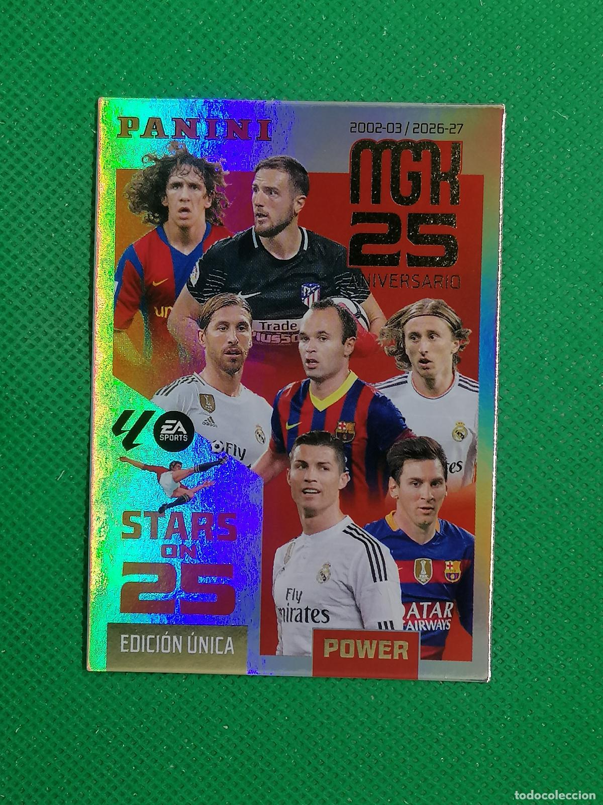 Cromos de f&uacute;tbol: P425 P 425 COLLAGE RONALDO MESSI STARS ON 25 EDICION UNICA POWER ⚽ MEGACRACKS LIGA 2026 2027 26 27 ⚽