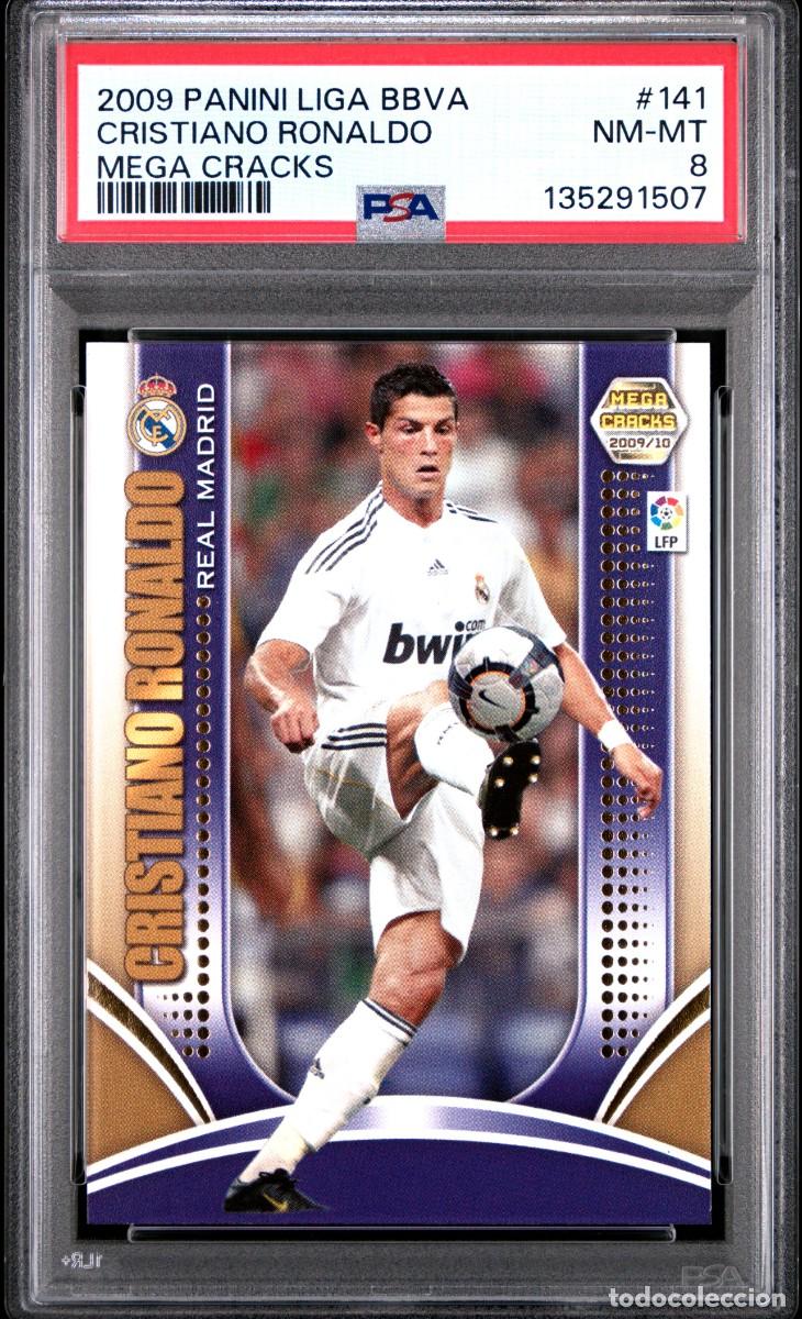 Cromos de f&uacute;tbol: Rookie Cristiano Ronaldo #141 Real Madrid Panini Megacracks 2009 2010 PSA 8