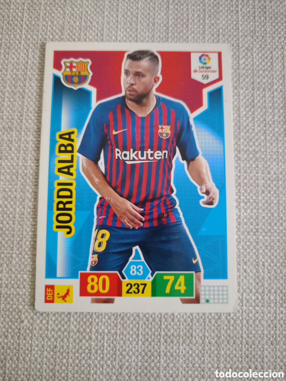 Cromos de f&uacute;tbol: # Barcelona 59 JORDI ALBA Adrenalyn 2018-19