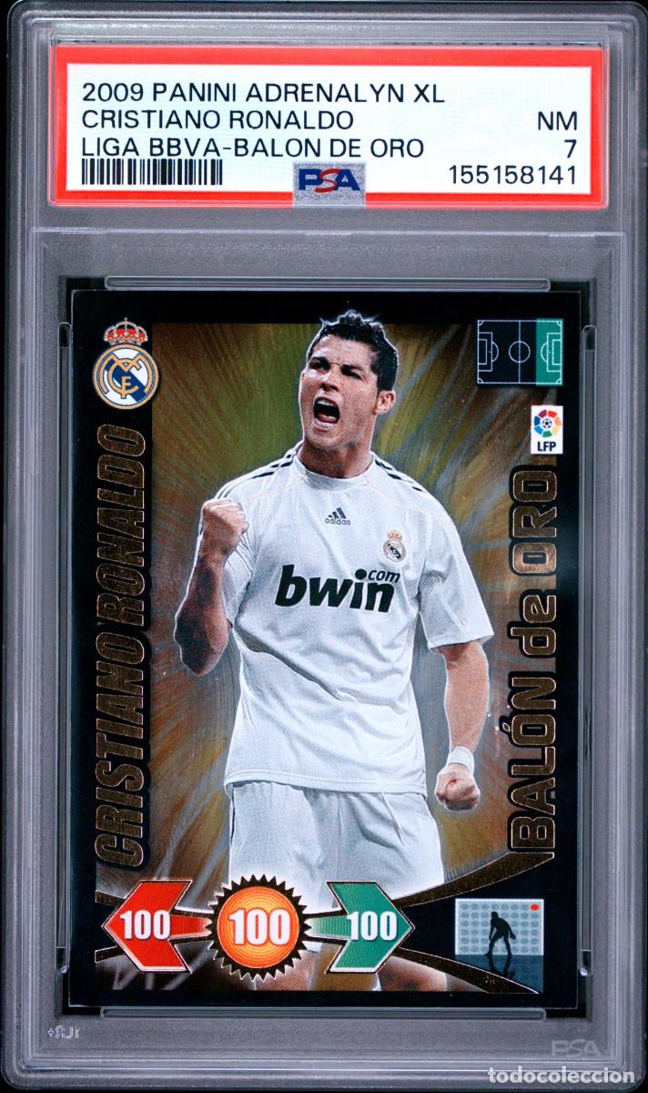 Cromos de f&uacute;tbol: Rookie Cristiano Ronaldo Real Madrid Panini Adrenalyn Balon Oro 2009 10 PSA 7