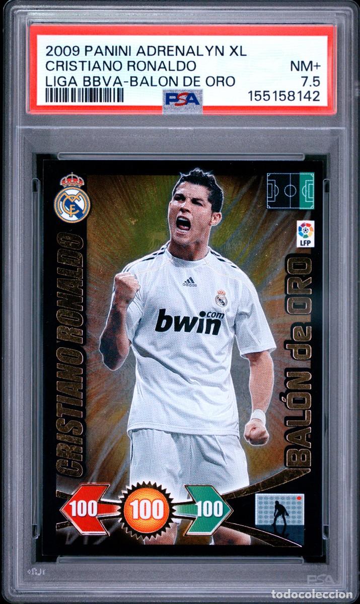 Cromos de f&uacute;tbol: Rookie Cristiano Ronaldo Real Madrid Panini Adrenalyn Balon Oro 2009 10 PSA 7.5