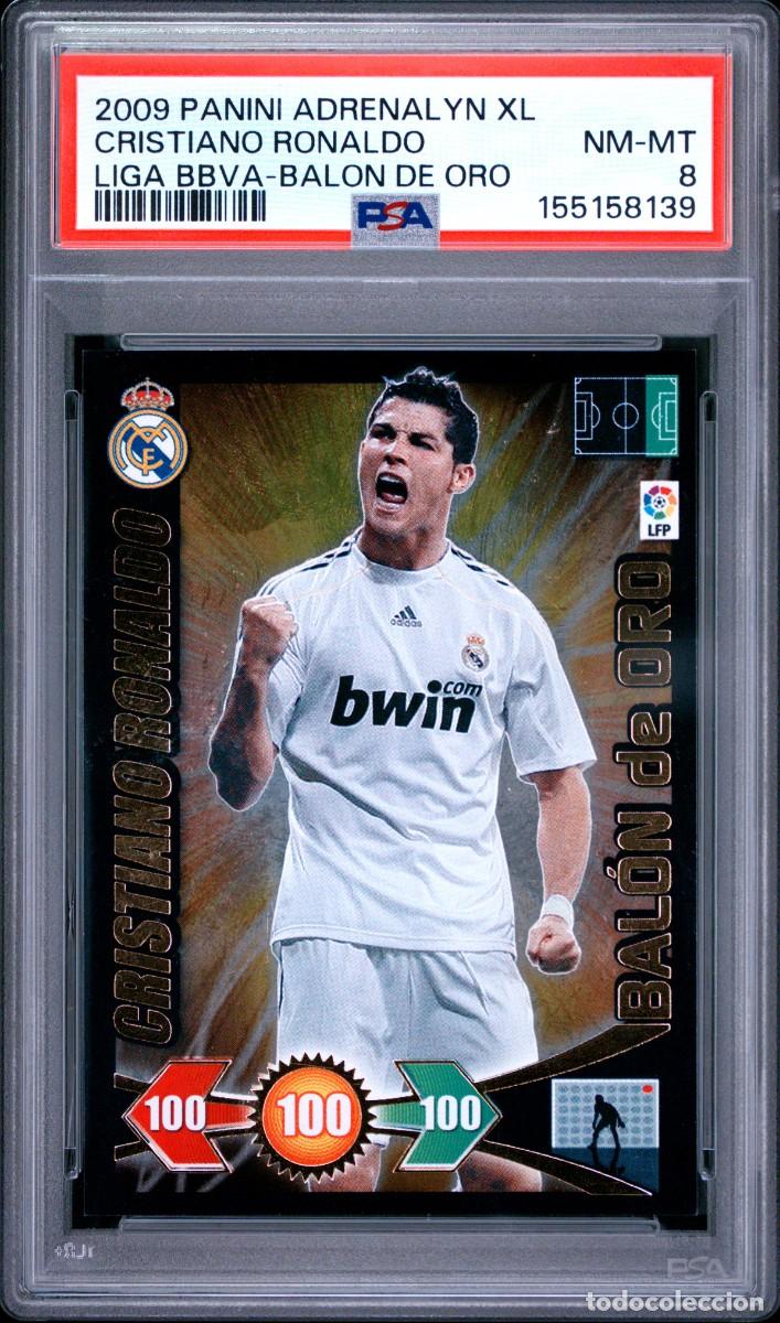 Football Stickers: Rookie Cristiano Ronaldo Real Madrid Panini Adrenalyn Balon Oro 2009 10 PSA 8