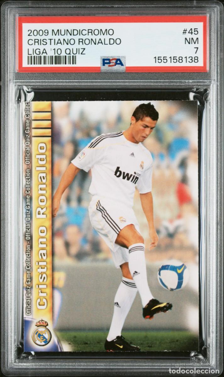 Cromos de f&uacute;tbol: Rookie Cristiano Ronaldo #45 Real Madrid Mundicromo 2009 2010 PSA 7