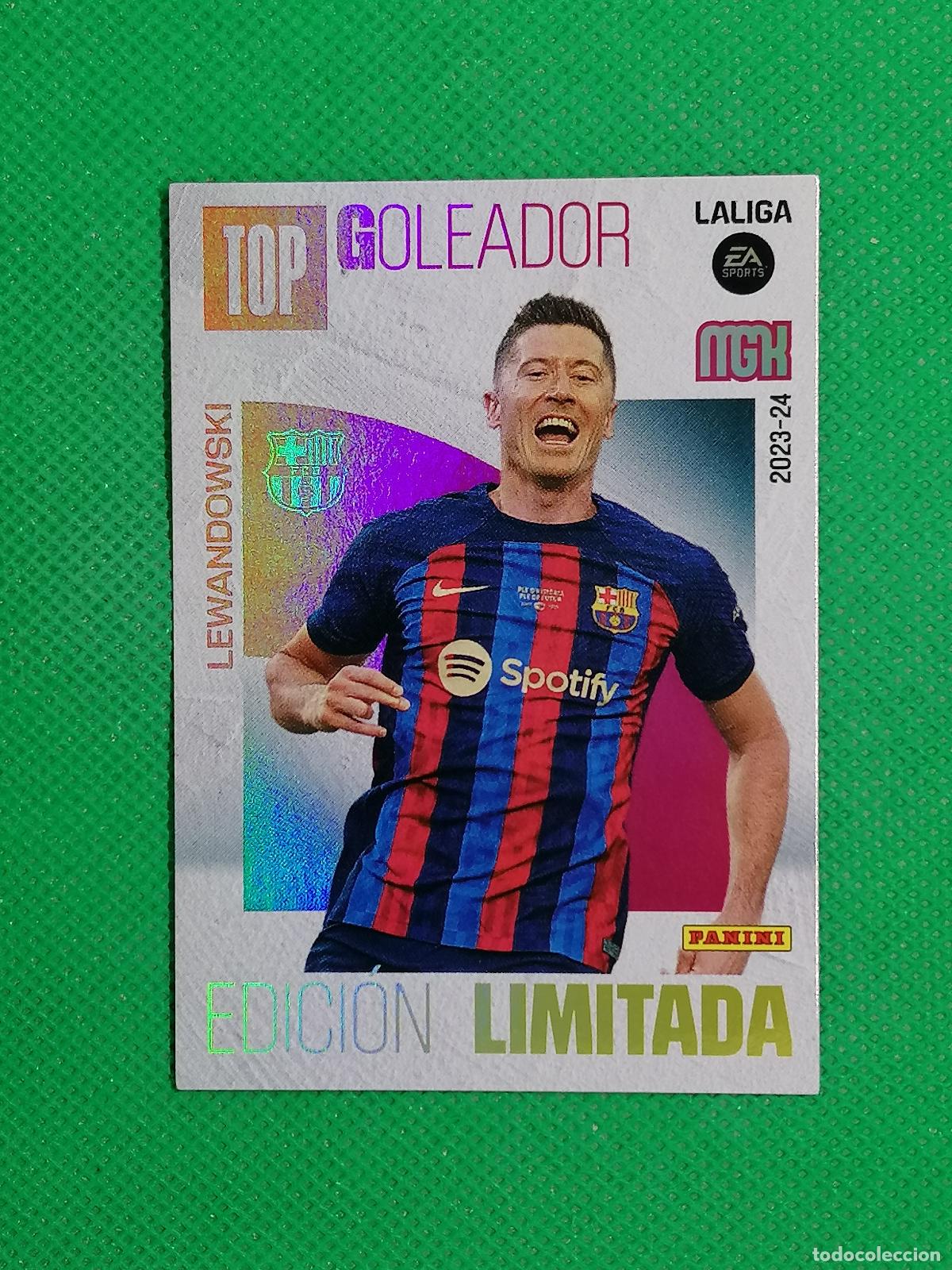 Cromos de f&uacute;tbol: TOP GOLEADOR LEWANDOWSKI BARCELONA EDICION LIMITADA MEGACRACKS 2023 2024 23 24 PANINI