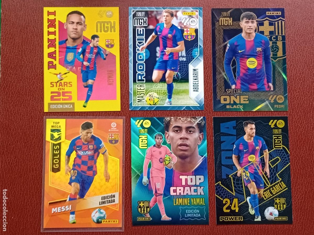 Cromos de f&uacute;tbol: Lote FC Barcelona. 67 cartas. Messi, Yamal, Pedri, Piqu&eacute;, Neymar... Ediciones limitadas...