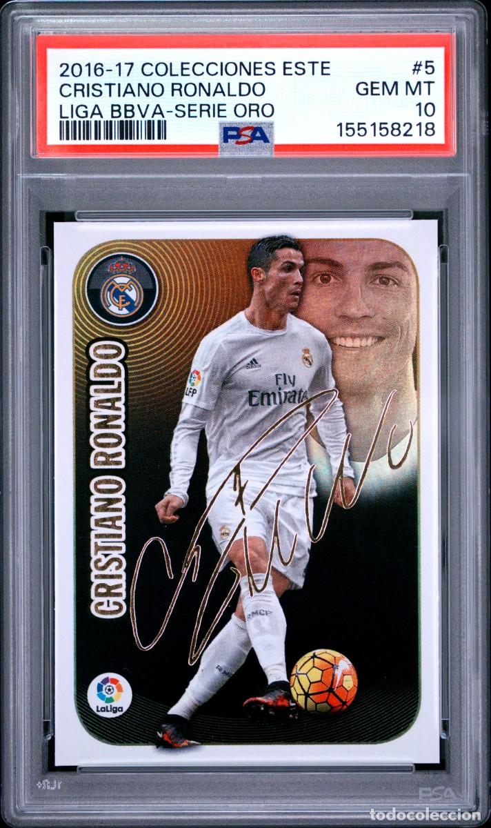 Cromos de Futebol: Cristiano Ronaldo #5 Serie Oro Autografo Real Madrid Liga Este 2016 17 Psa 10