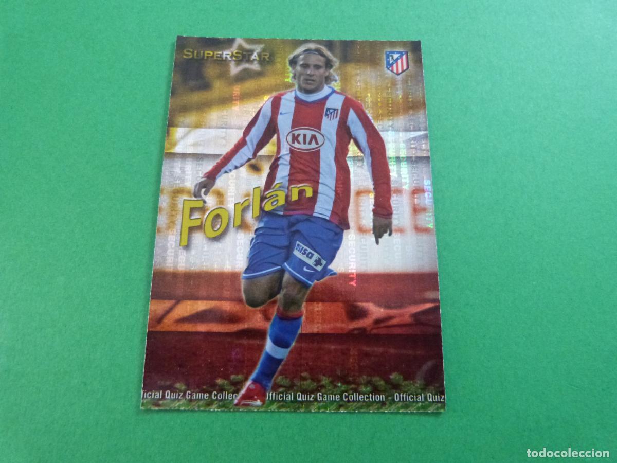 Cromos de f&uacute;tbol: TRADING CARD FUTBOL FORLAN ATLETICO MADRID BRILLO SECURITY N&ordm; 108 FICHAS LIGA MUNDICROMO 2009-2010