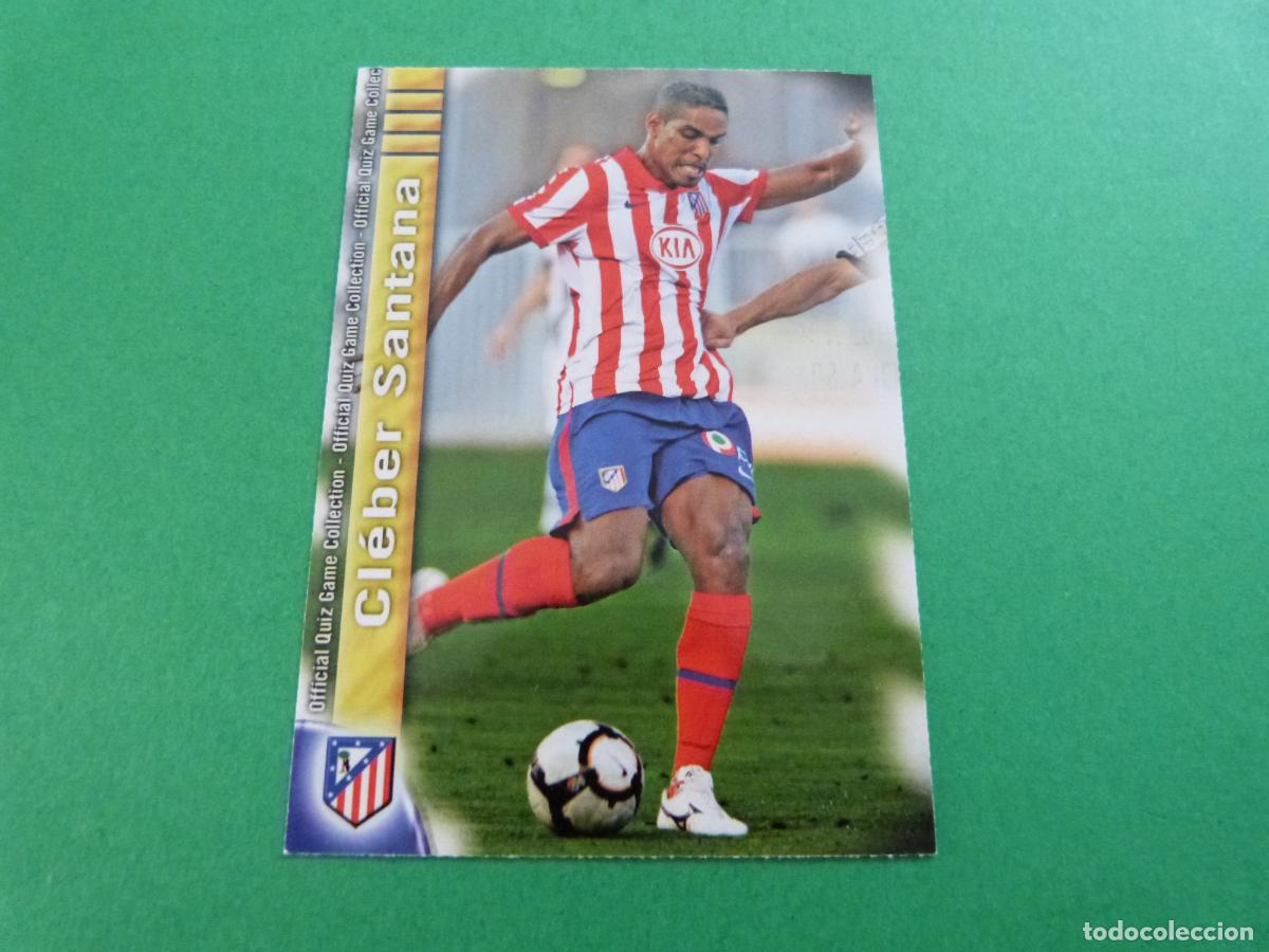 Football Stickers: TRADING CARD FUTBOL CLEBER SANTANA ATLETICO MADRID N&ordm; 98 FICHAS LIGA MUNDICROMO 2009-2010