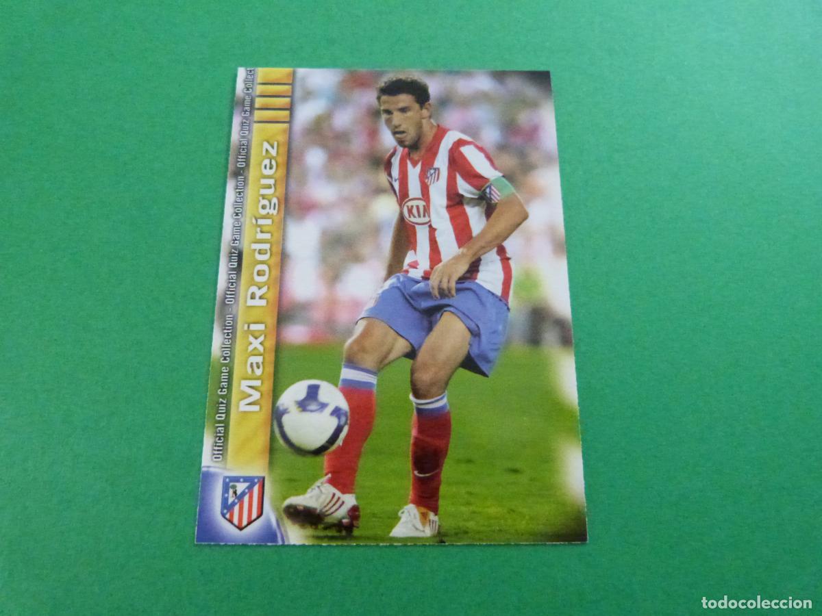 Football Stickers: TRADING CARD FUTBOL MAXI RODRIGUEZ ATLETICO MADRID N&ordm; 97 FICHAS LIGA MUNDICROMO 2009-2010