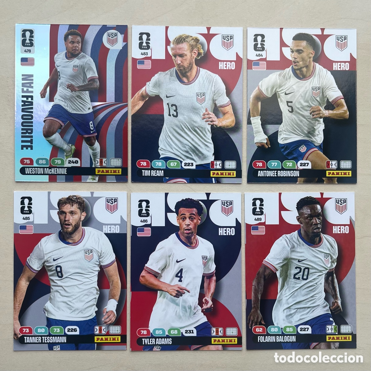 Figurine di Calcio: Lote 6 cartas USA Adrenalyn XL Mundial 2026