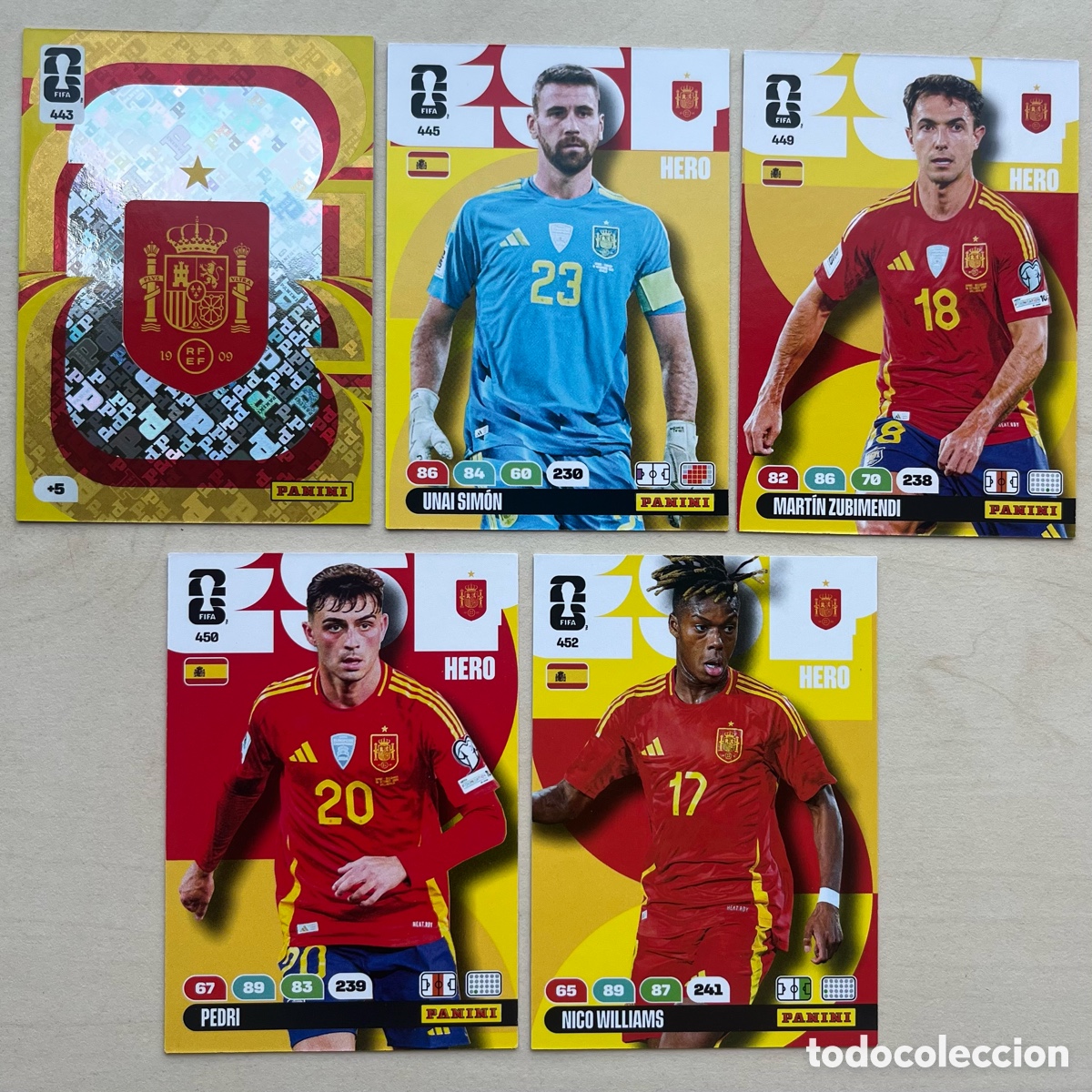 Figurine di Calcio: Lote 5 cartas Espa&ntilde;a Adrenalyn XL Mundial 2026