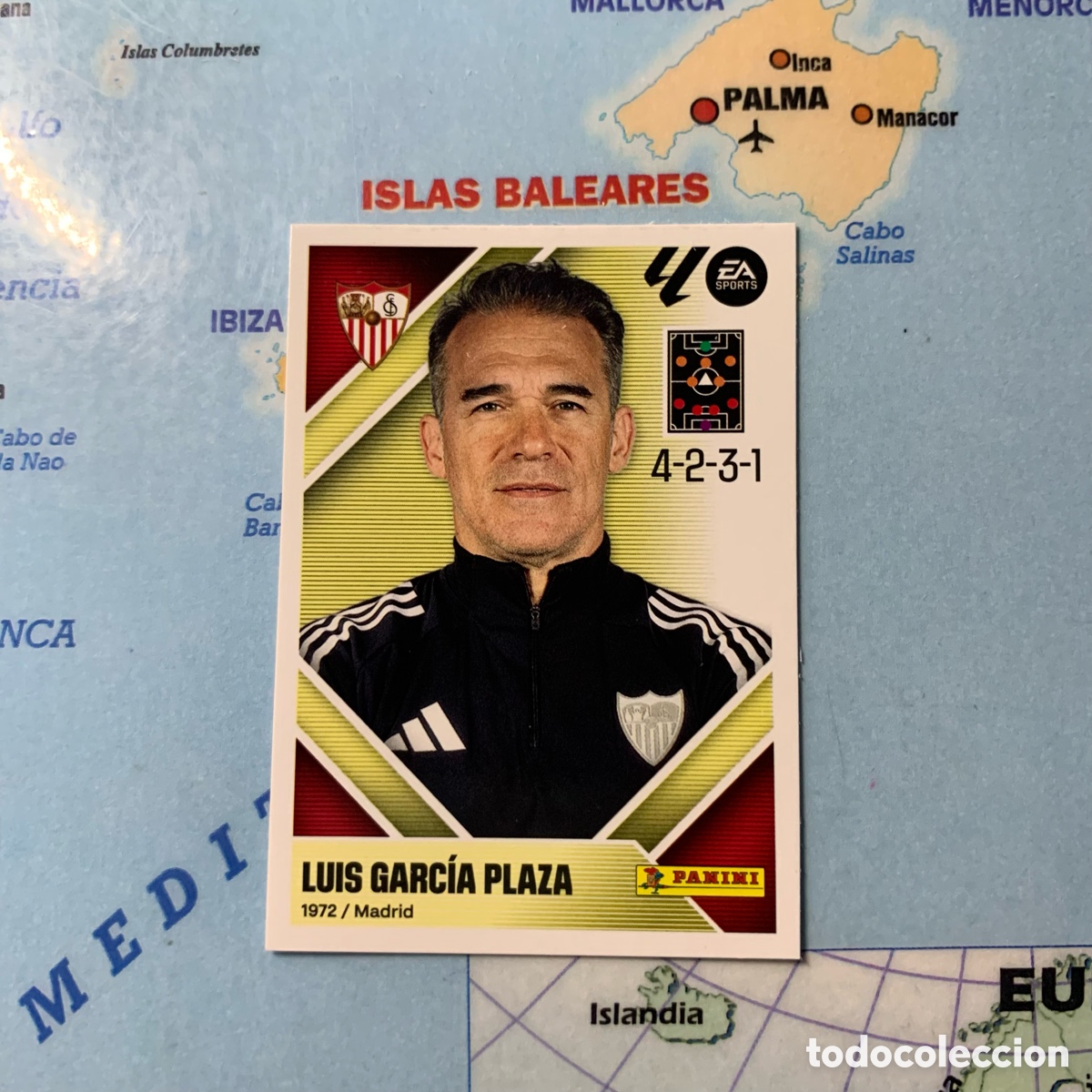 Cromos de f&uacute;tbol: Luis Garc&iacute;a entrenador n&uacute;mero 2 del Sevilla cromo liga este 26-27 2026-2027