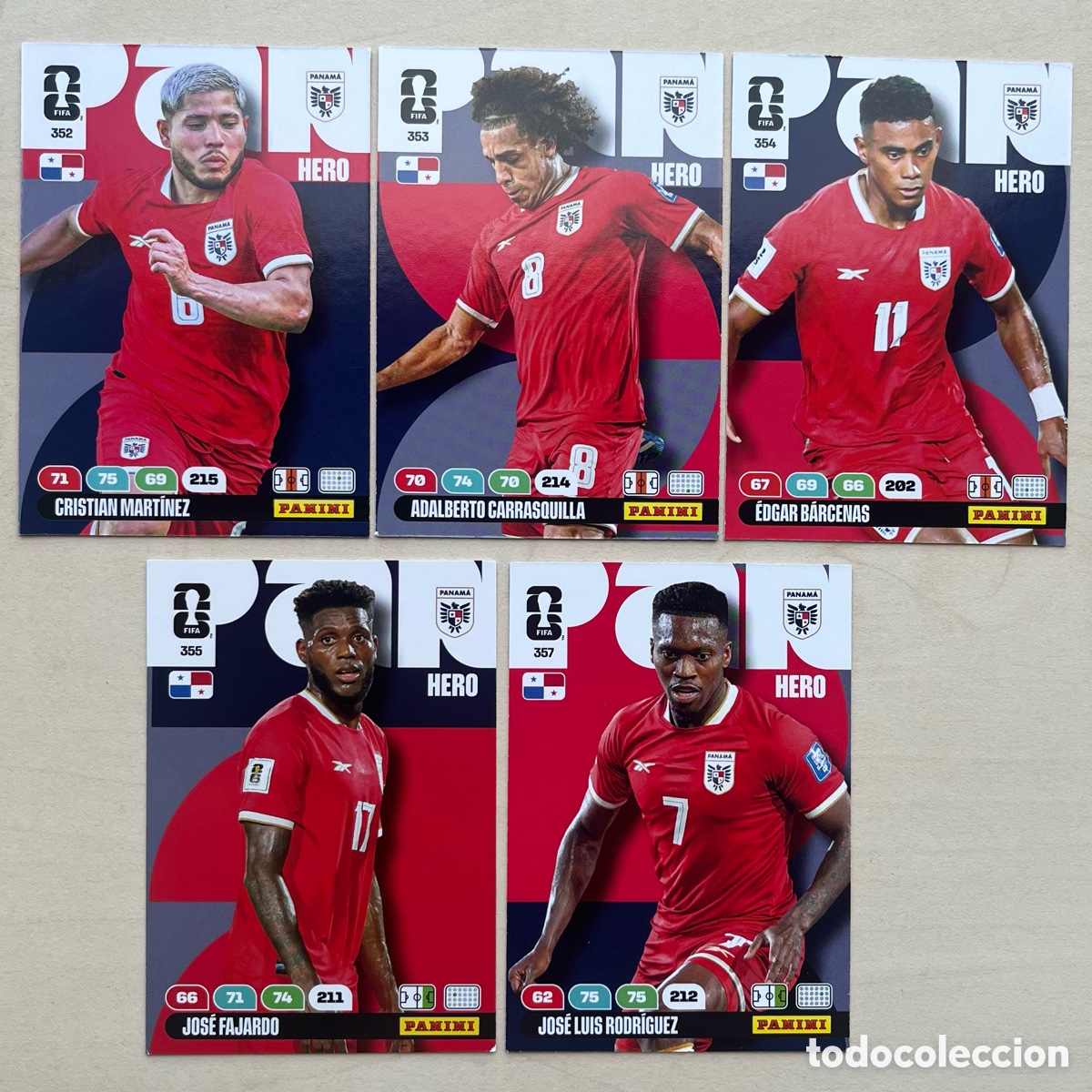 Cromos de f&uacute;tbol: Lote 5 cartas Panam&aacute; Adrenalyn XL Mundial 2026