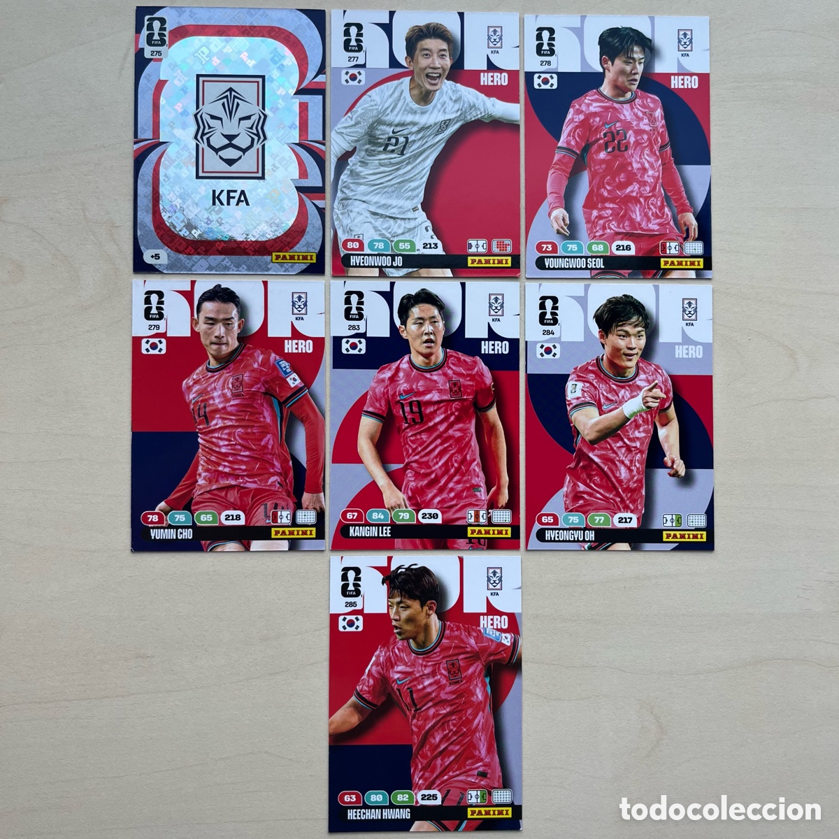 Cromos de Futebol: Lote 7 cartas Corea Adrenalyn XL Mundial 2026