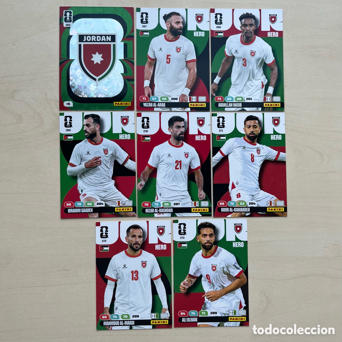 Cromos de Futebol: Lote 8 cartas Jordania Adrenalyn XL Mundial 2026