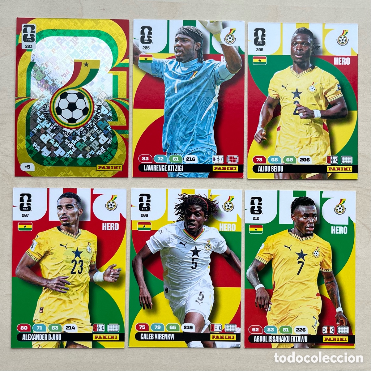 Cromos de f&uacute;tbol: Lote 6 cartas Ghana Adrenalyn XL Mundial 2026
