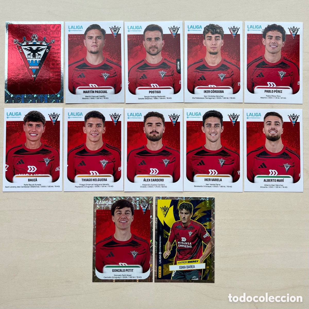Cromos de Futebol: Lote 12 cromos Mirand&eacute;s Liga Hypermotion 2025-26