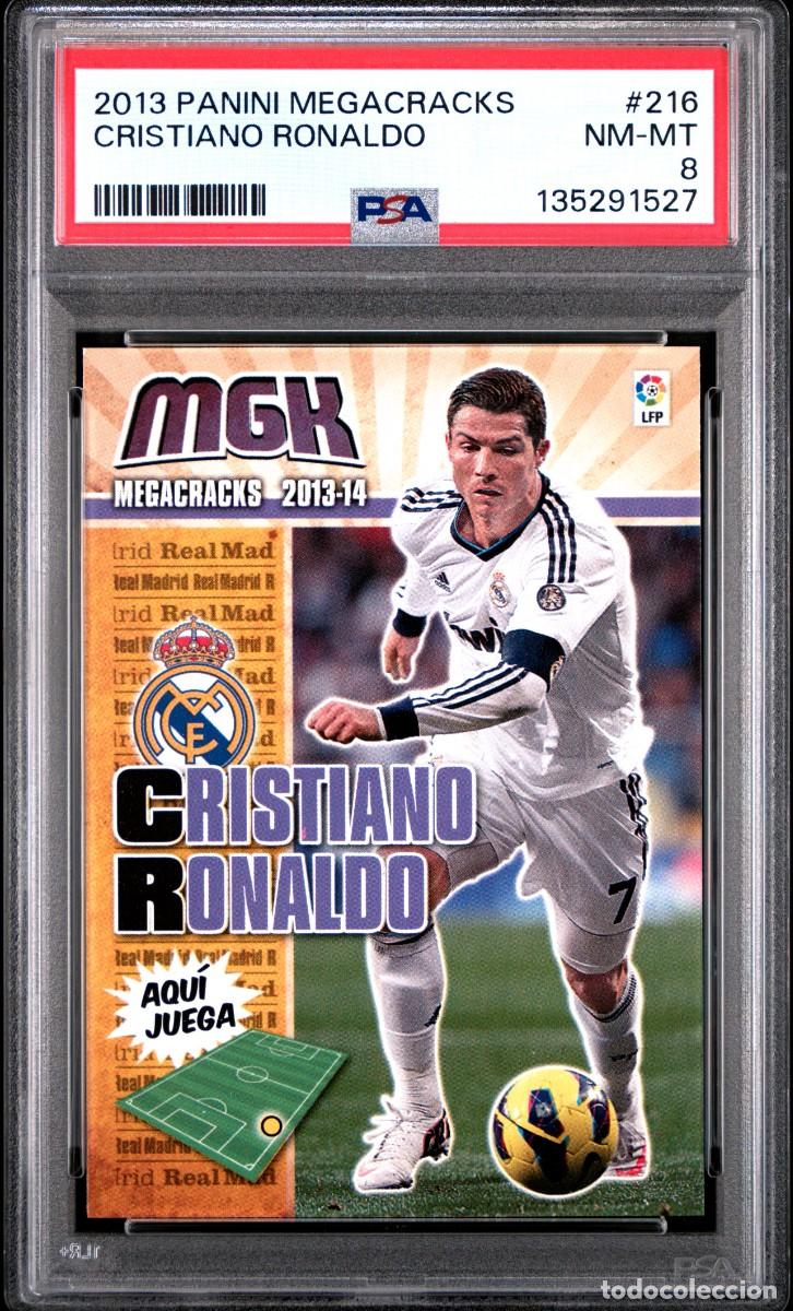 Cromos de Futebol: Cristiano Ronaldo #216 Panini Real Madrid Megacracks 2013 14 PSA 8