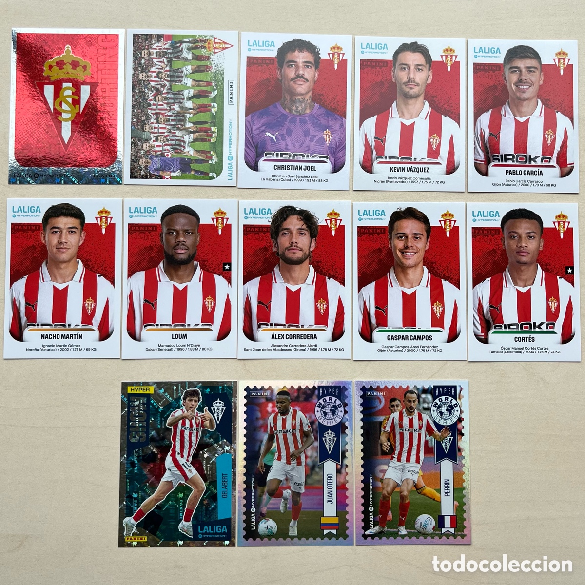 Cromos de f&uacute;tbol: Lote 13 cromos Sporting Liga Hypermotion 2025-26