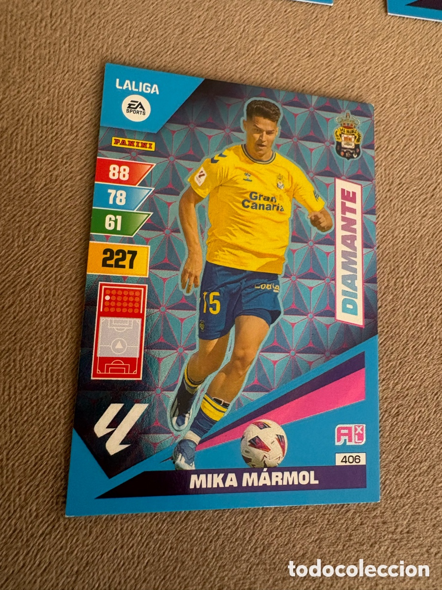 Fu&szlig;ball-Sticker: 406 MIKA M&Aacute;RMOL (Las Palmas) DIAMANTE - PANINI Adrenalyn XL La Liga 2023-24 LALIGA