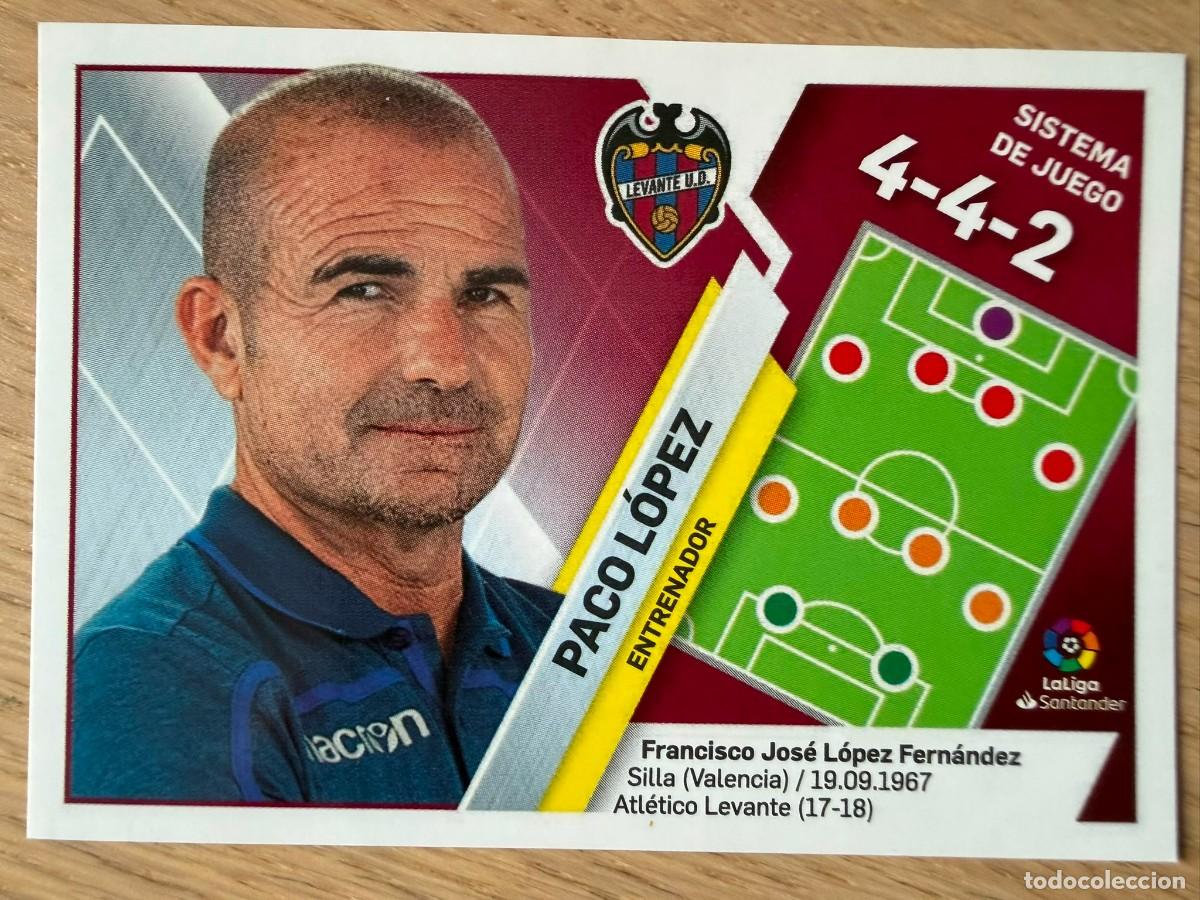 Fu&szlig;ball-Sticker: 24 PACO LOPEZ ENTRENADOR LEVANTE 19 20 2019 2020 LIGA SANTANDER COLECCIONES ESTE SIN PEGAR STICKER