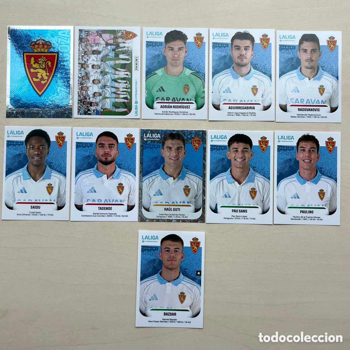 Cromos de f&uacute;tbol: Lote 11 cromos Real Zaragoza Liga Hypermotion 2025-26