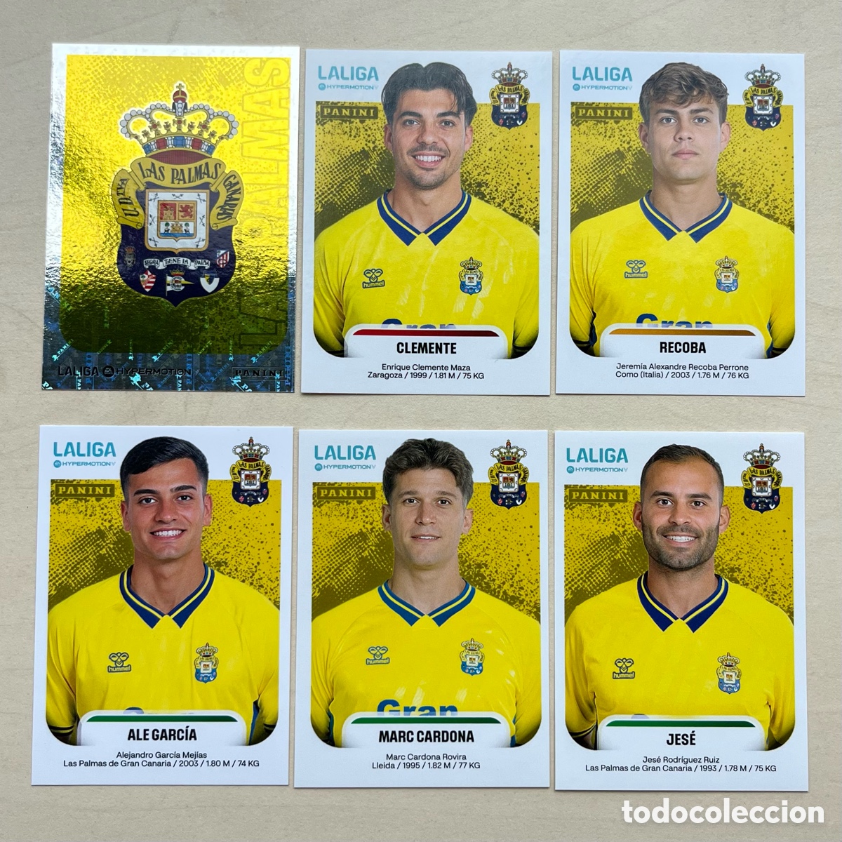 Cromos de Futebol: Lote 6 cromos Las Palmas Liga Hypermotion 2025-26