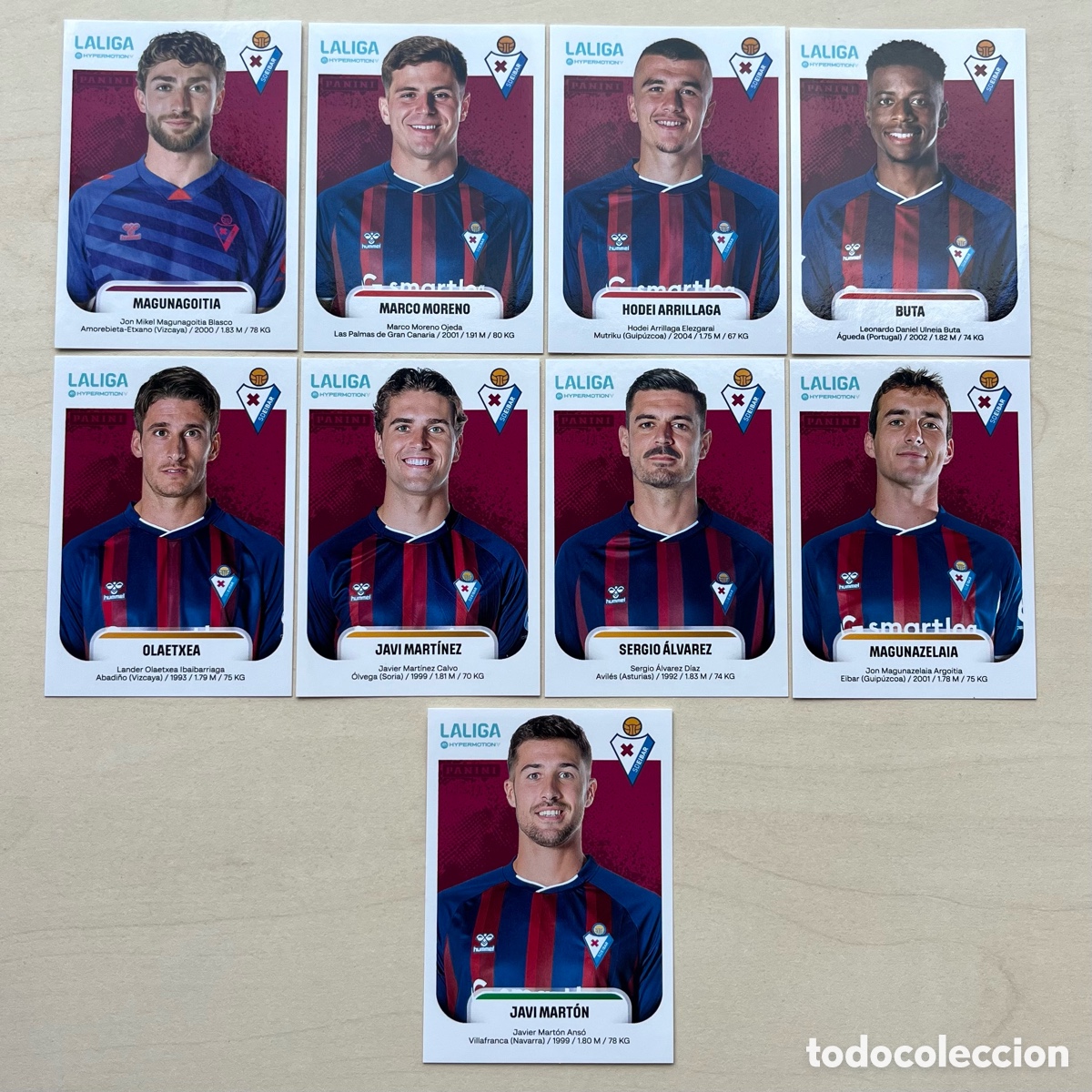 Fu&szlig;ball-Sticker: Lote 9 cromos Eibar Liga Hypermotion 2025-26