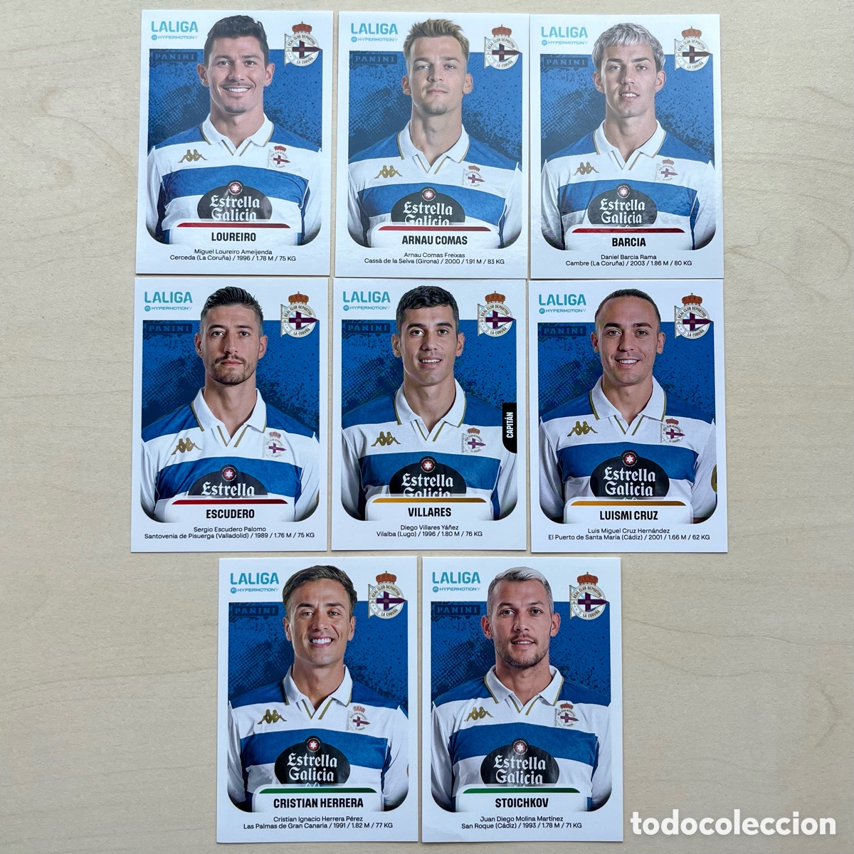 Fu&szlig;ball-Sticker: Lote 8 cromos Deportivo Liga Hypermotion 2025-26