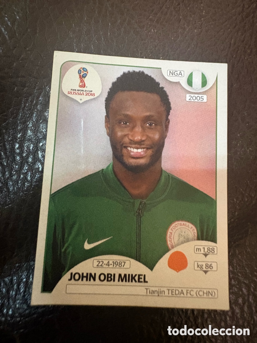 Figurine di Calcio: 341 JOHN OBI MIKEL NIGERIA PANINI MUNDIAL RUSIA 2018 CROMO FUTBOL 18 - SIN PEGAR - CJ2