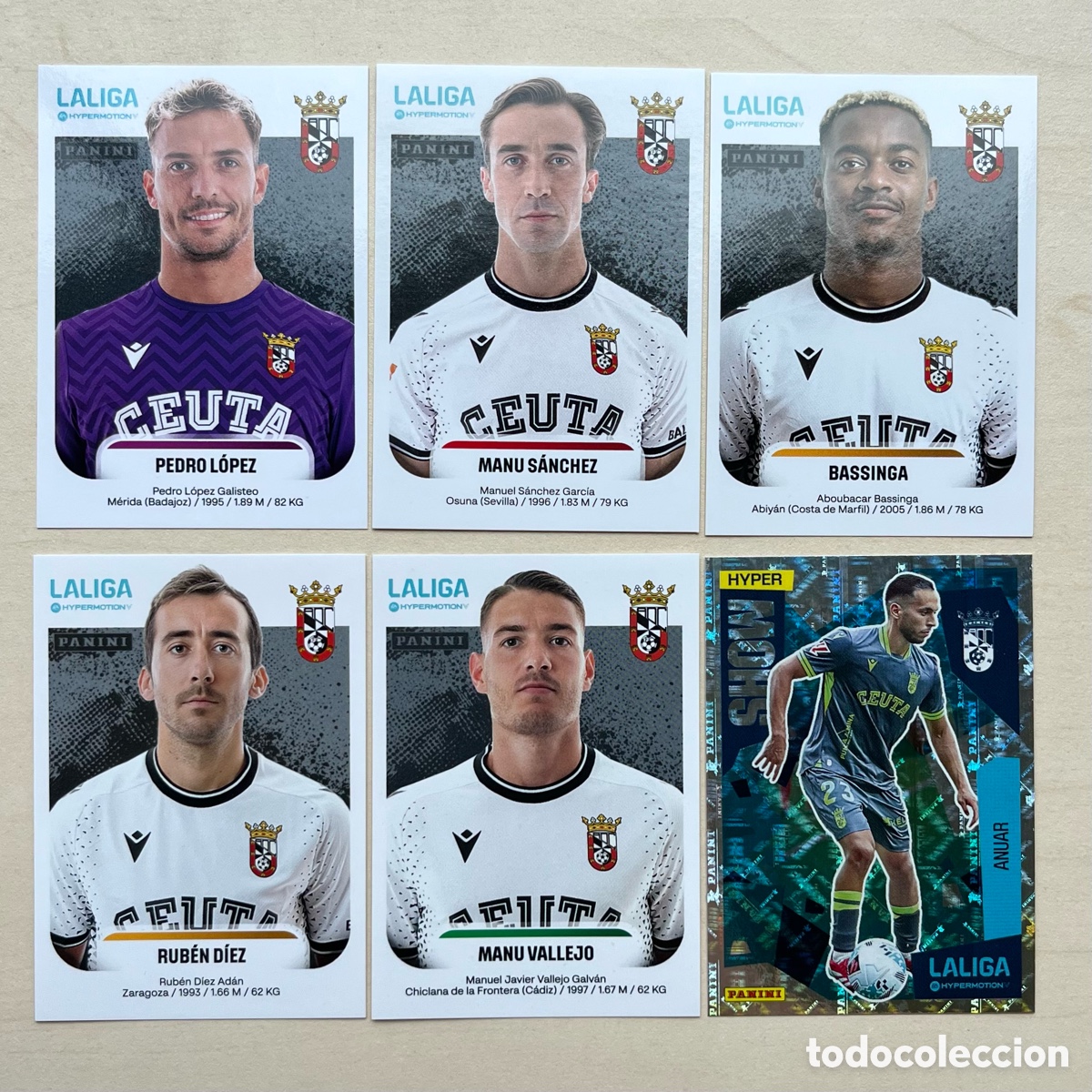 Cromos de Futebol: Lote 6 cromos Ceuta Liga Hypermotion 2025-26