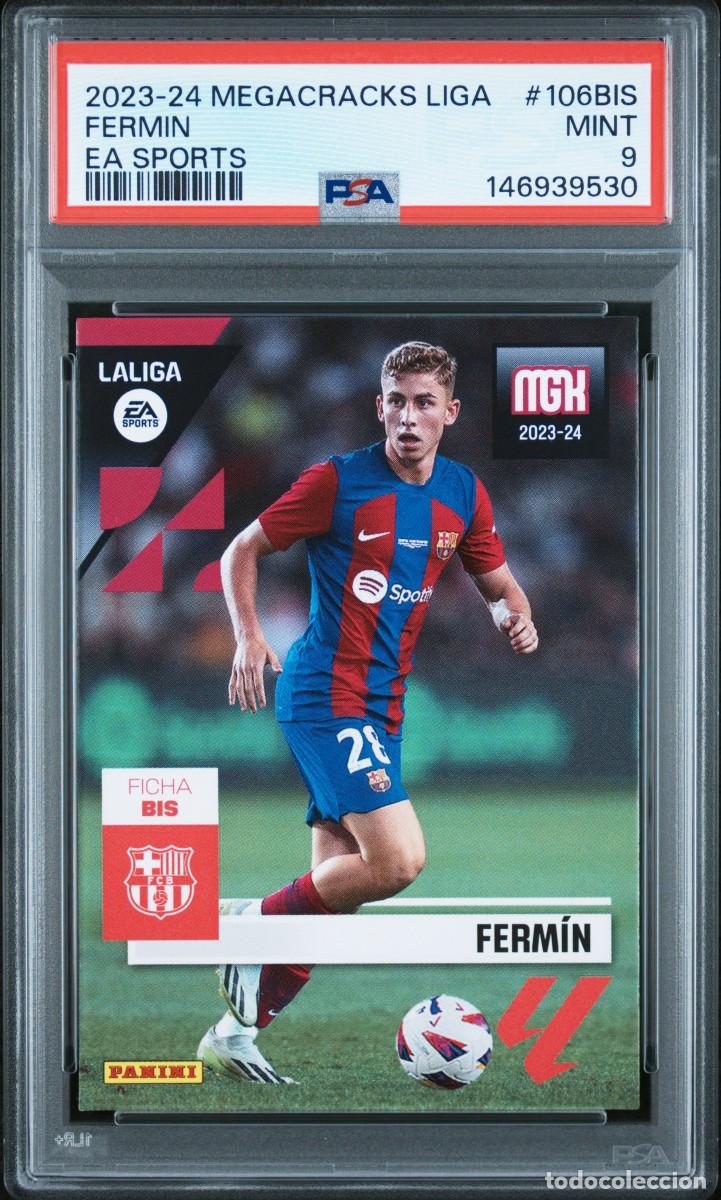 Fu&szlig;ball-Sticker: Rookie Fermin Lopez #106BIS FC Barcelona Panini Megacracks 2023 24 PSA 9