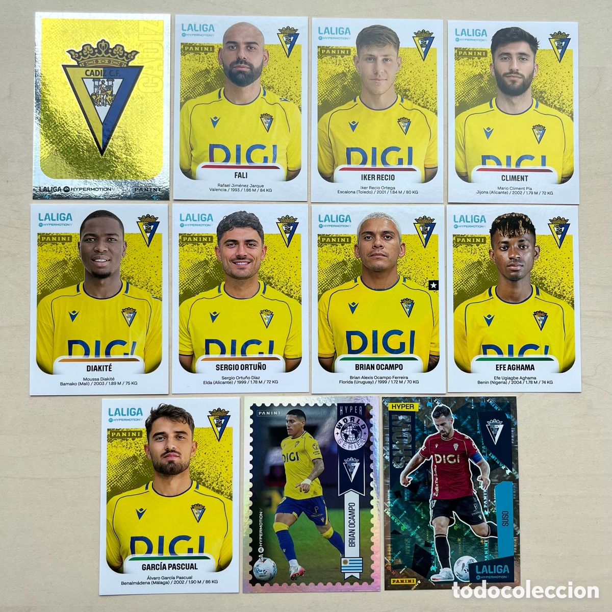 Cromos de Futebol: Lote 11 cromos C&aacute;diz Liga Hypermotion 2025-26