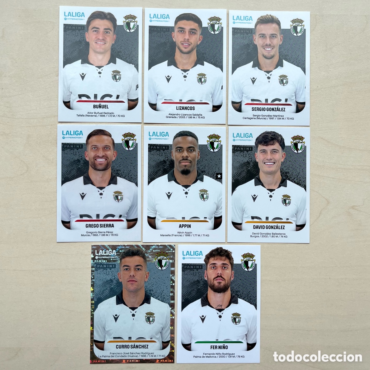 Cromos de Futebol: Lote 8 cromos Burgos Liga Hypermotion 2025-26